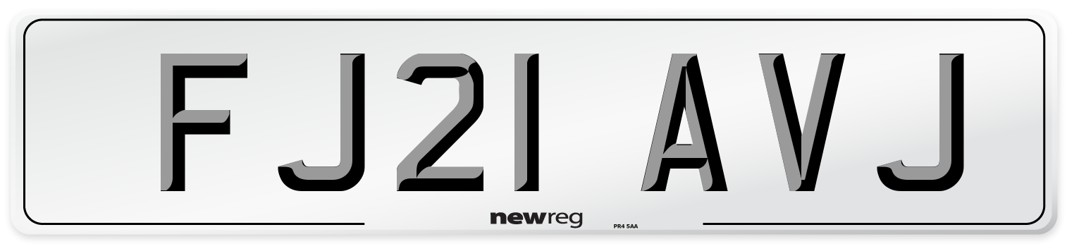 FJ21 AVJ Number Plate from New Reg